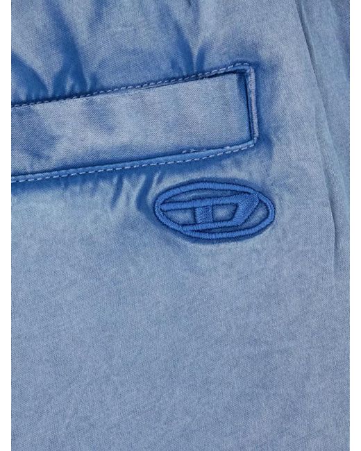 DIESEL Blue Viscose Bermuda Shorts Featuring Back Pockets for men