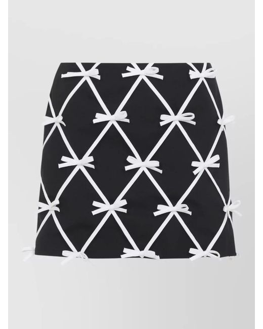Moschino Black Virgin Wool Bow-Appliqué Mini Skirt