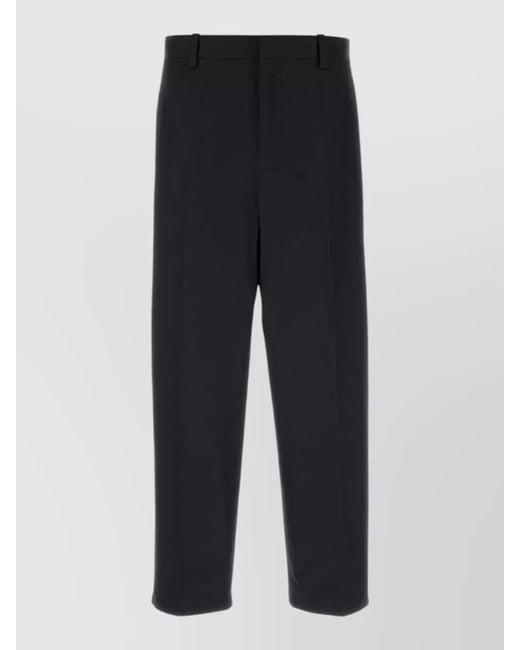 Jil Sander Blue Cotton Straight-Leg Trousers for men