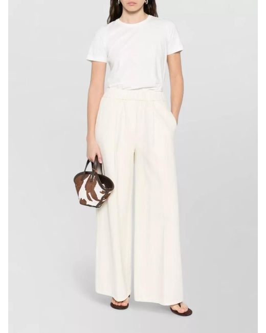 Forte_forte White Cotton Wide-Leg Trousers