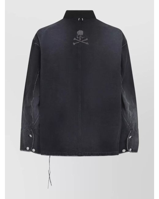 MASTERMIND WORLD Blue Utility Jacket Faded Effect Chest Pockets for men
