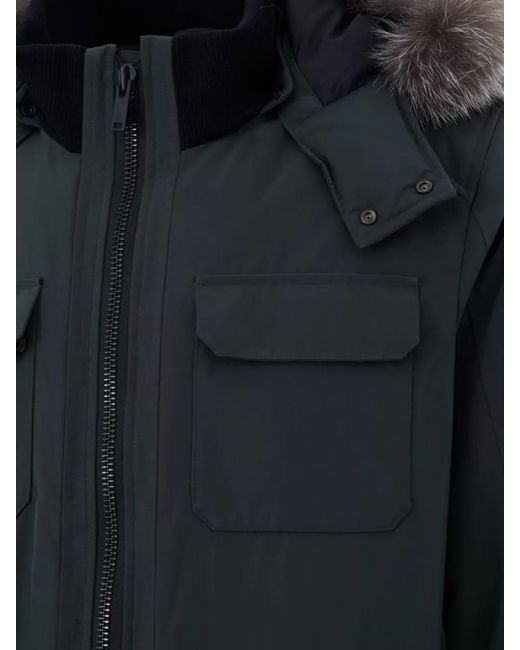 Moose Knuckles Black Nylon Padded Parka for men