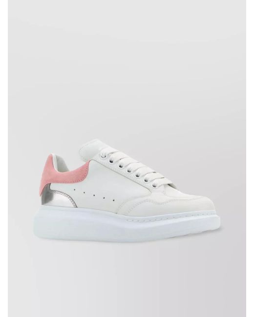 McQueen White Leather Oversized Low-Top Sneakers
