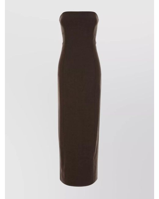 Loulou de Saison Brown Virgin Wool Maxi Dress