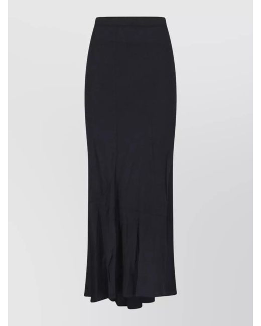 Junya Watanabe Blue Wool Knee-Length High-Waisted Skirt