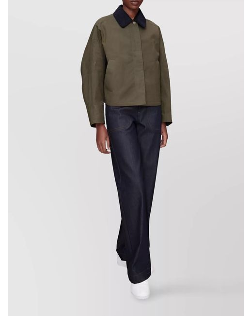 A.P.C. Green Cotton Cropped Boxy Jacket