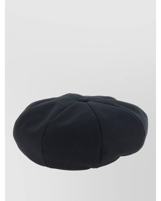 Yohji Yamamoto Black Eight Panel Casquette Hat Round Crown for men