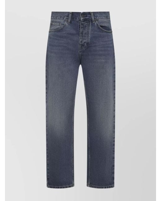 Carhartt Blue Denim Mid-Rise Tapered Jeans for men