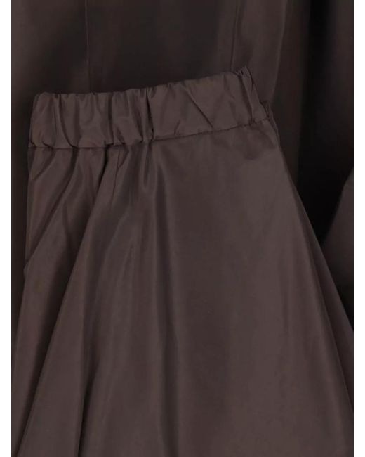 Aspesi Brown Midi Pleated Skirt