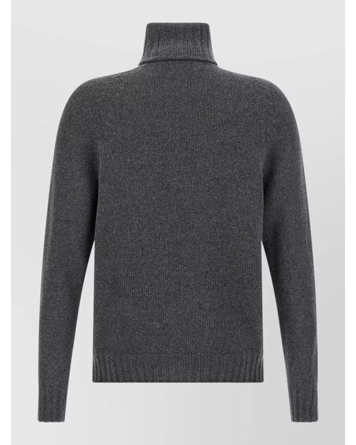 Ma'ry'ya Gray Cashmere Blend High-Neck Long-Sleeve Jumper for men