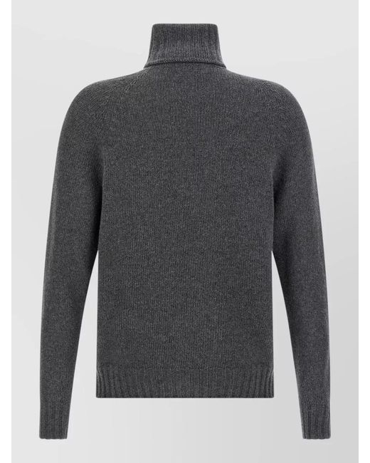 Ma'ry'ya Gray Turtleneck Sweater Long Sleeves Ribbed Cuffs Hem for men