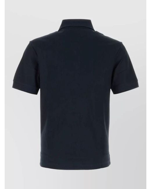 Burberry Blue Piquet Polo Shirt Short Sleeves Collar for men