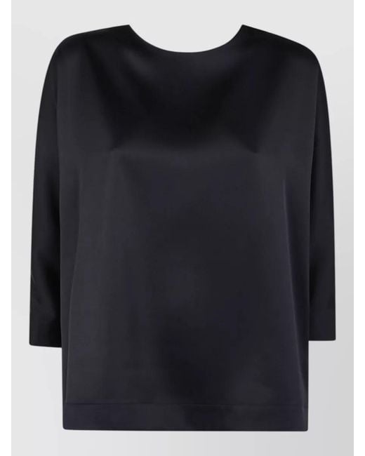 DR. HOPE Black Button Back Blouse