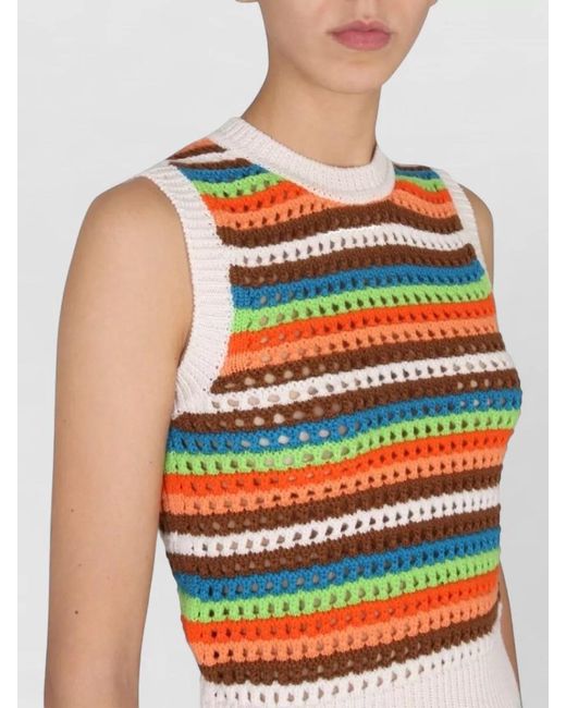 Department 5 Orange Striped Wool Tank Top
