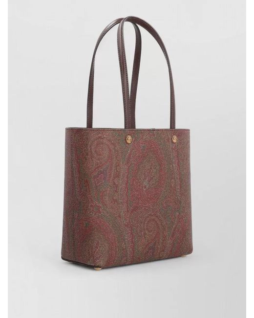 Etro Multicolor Paisley Jacquard Fabric Tote Structured Base