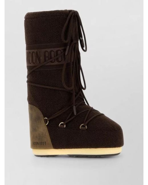 Moon Boot Brown Nubuck Leather Icon Boots