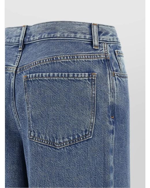 Theory Blue High-Rise Wide-Leg Denim Trousers