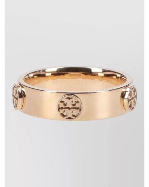 Tory Burch Natural Circular Ring Polished Finish Jewelry Piece
