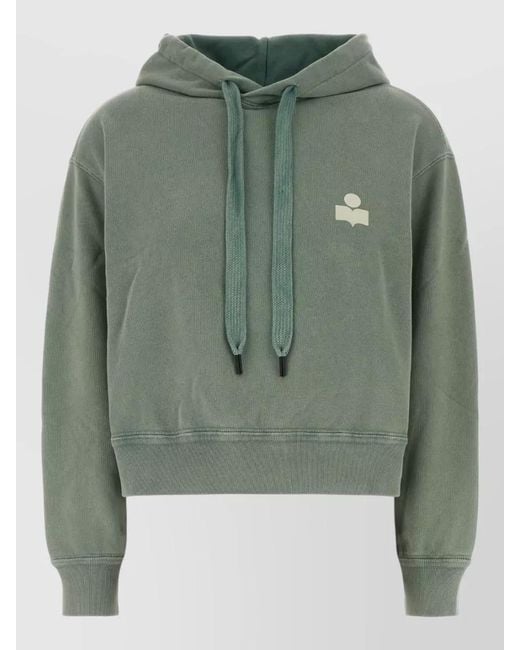 Isabel Marant Green Cotton Blend Salmy Hooded Sweatshirt