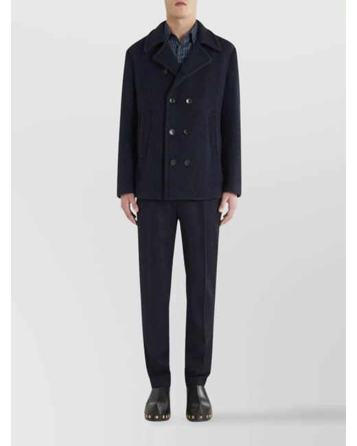 Etro Blue Wool Tailored Trousers for men