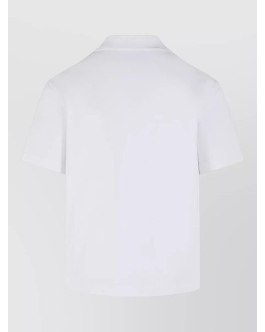 Moncler White Cotton Polo Shirt Collar Short Sleeves for men