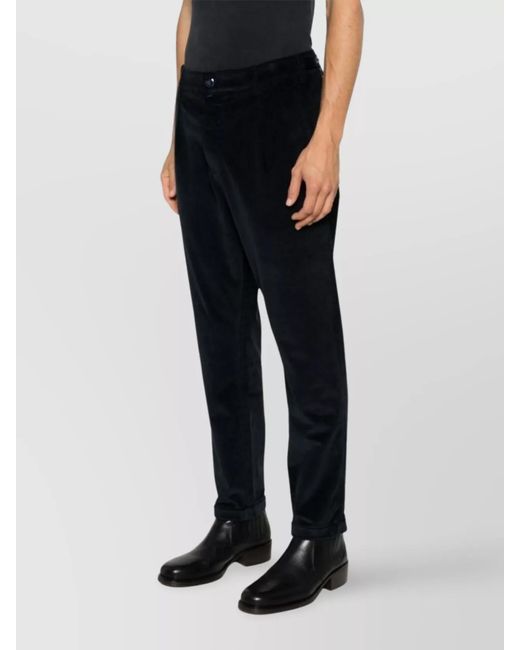 Jacob Cohen Black Cropped Slim-Fit Pleated Trousers for men