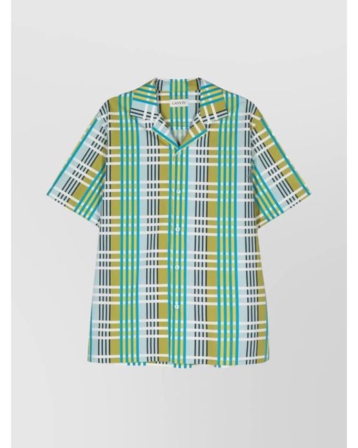 Lanvin Green Checked Bowling Shirt for men