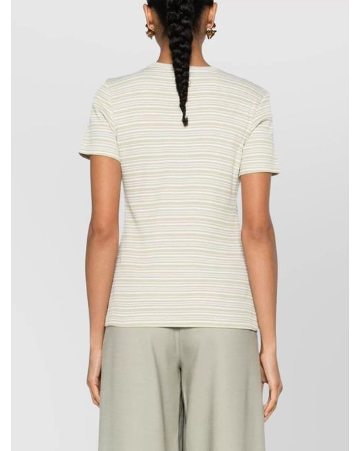 Filippa K White Striped Fine-Ribbed Organic Cotton T-Shirt