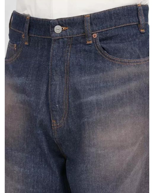 MM6 by Maison Margiela Blue High-Rise Straight-Leg Denim Jeans for men