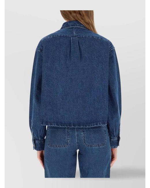 A.P.C. Blue Organic Cotton Samantha Shirt Jacket
