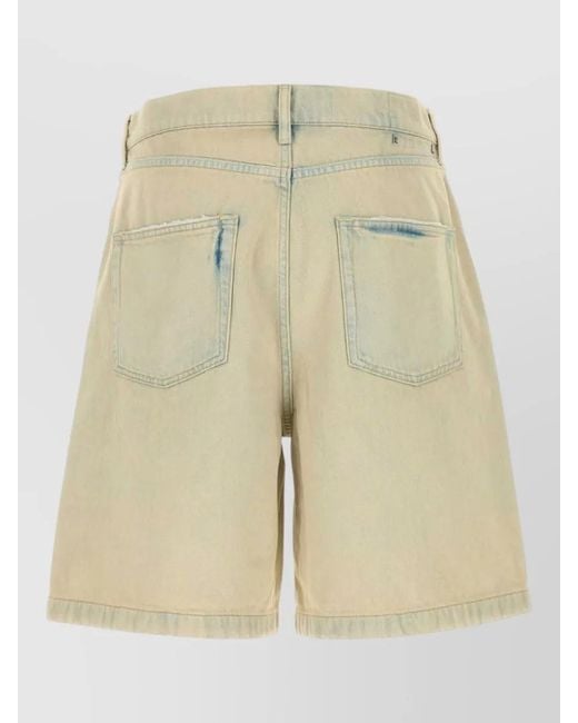 Golden Goose Deluxe Brand Natural Denim Bermuda Shorts Rolled Hem Pockets for men