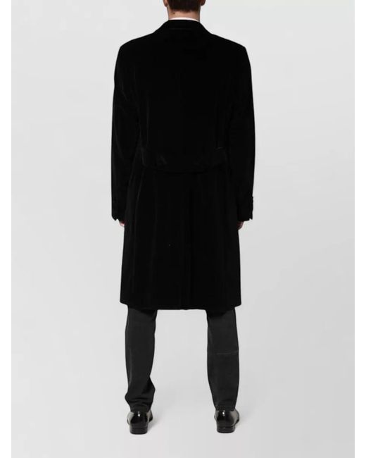 Dolce & Gabbana Black Cotton Single Breasted Trench Coat for men