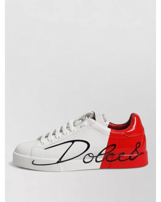 Dolce & Gabbana Gray Leather Low-Top Sneakers for men