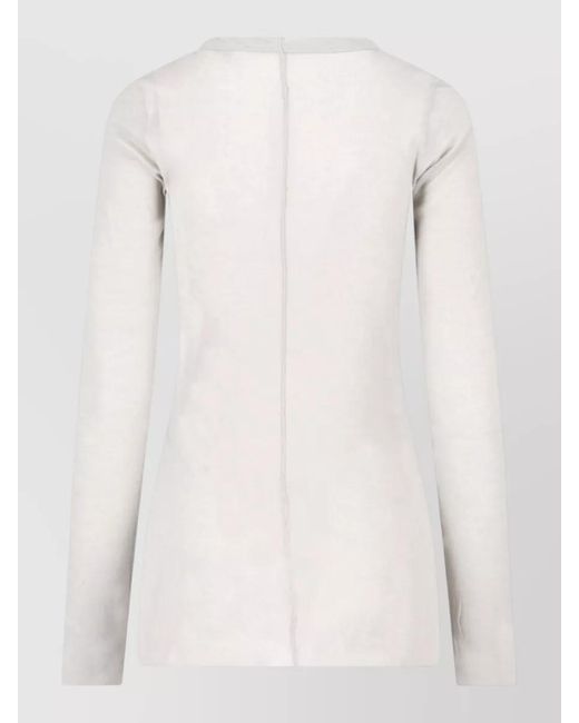 Rick Owens Natural Short-Sleeve Knitted Top