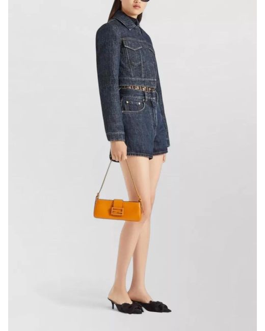 Fendi Blue Logo Patch Denim Jacket
