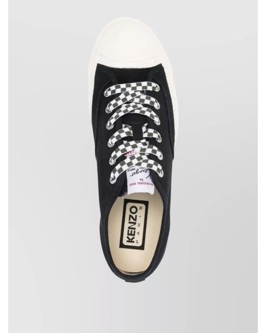 KENZO White Low Sneakers Round Toe Silk Fabric for men