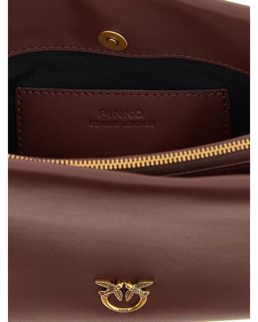 Pinko Purple Love Bag One Mini Leather Shoulder Bag