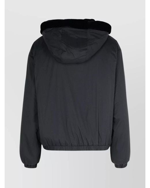 Moose Knuckles Black Reversible Hooded Faux Fur Jacket