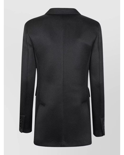 Max Mara Black Tailored Jacket Long Sleeves Notched Lapel