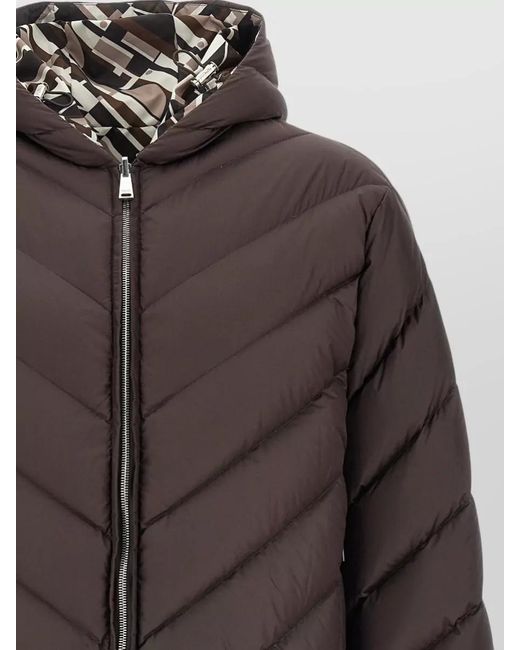 Fendi Multicolor Hooded Reversible Down Jacket Ribbed Trims for men