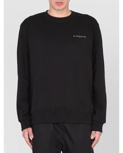 Ih Nom Uh Nit Black Sweatshirt Crew Neck Crowling Graphic Print for men