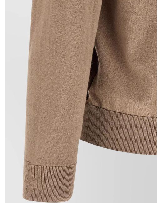 Ballantyne Natural Argyle Cardigan Jacket Ribbed Cuffs Neckline for men