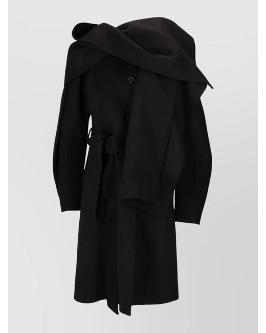 P.A.R.O.S.H. Black Wool Poncho