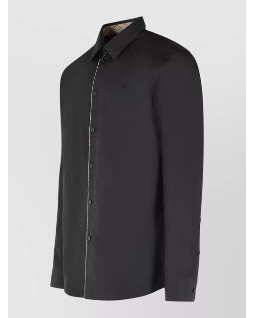 Burberry Black Cotton Classic-Fit Long-Sleeve Shirt for men