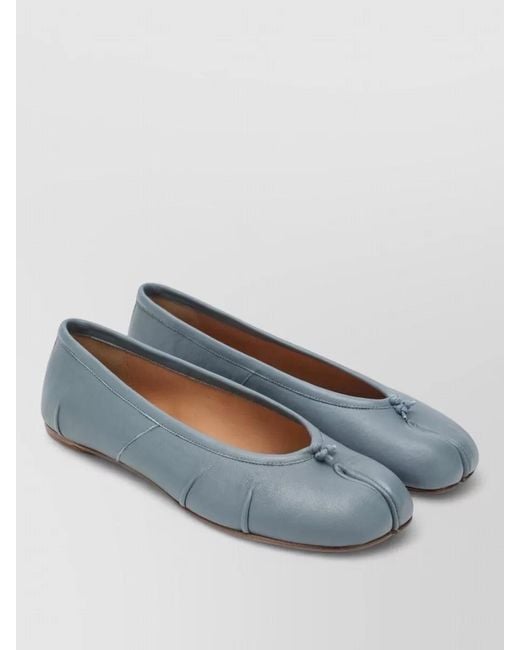 Maison Margiela Blue Tabi Ballet Flats Knot Detail Round Toe