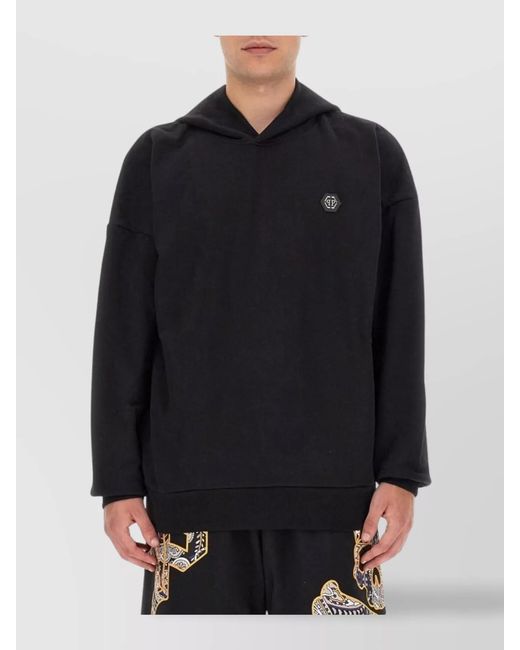 Philipp Plein Black Oversized Hoodie for men