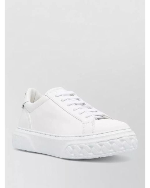 Casadei White Leather Lace Up Sneakers Chunky Sole