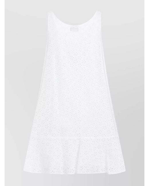 KENZO White Broderie Anglaise Sleeveless Mini Dress