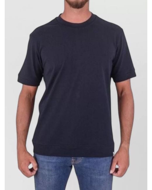 Paolo Pecora Blue Crew Neck Plain Short Sleeve T-Shirt for men