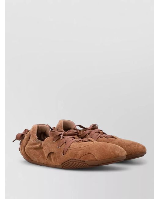 Acne Brown Leather Low-Top Sneakers for men
